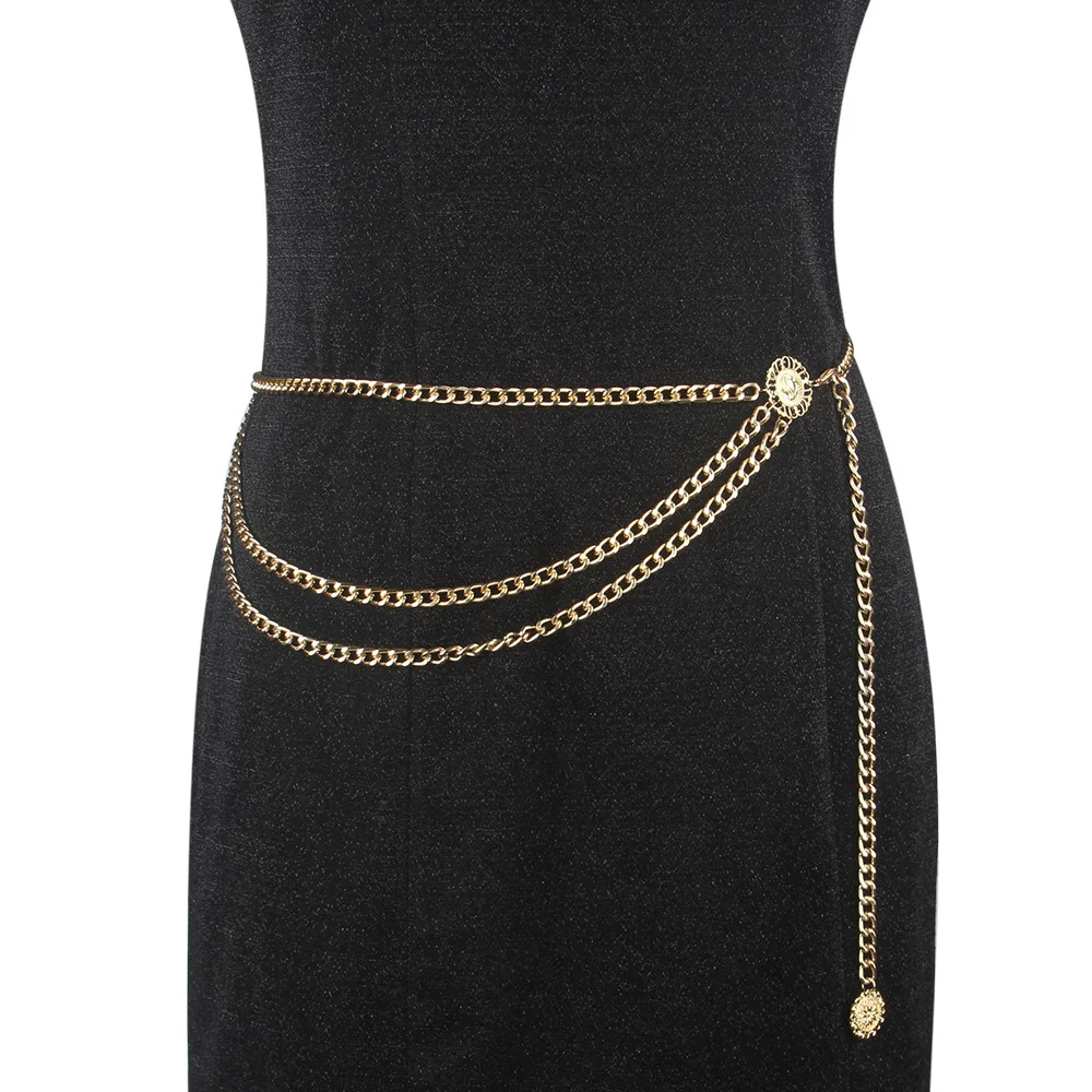 سلسلة خصر معدنية لليوغا متعددة الاستخدامات وبسيطة وذات طابع شخصي، منتج جديد عبر الحدود، إكسسوار للنساء متعدد الحلقات وقابل لل...