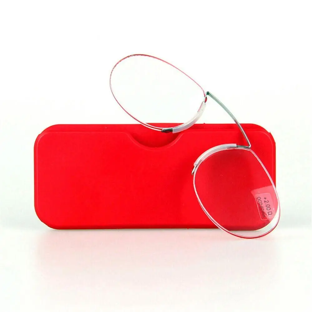 Rimless Nose Clip On Reading Glasses Legless Lazy Readers Glasses with Case Men Women Mini Portable Presbyopia Eyewear