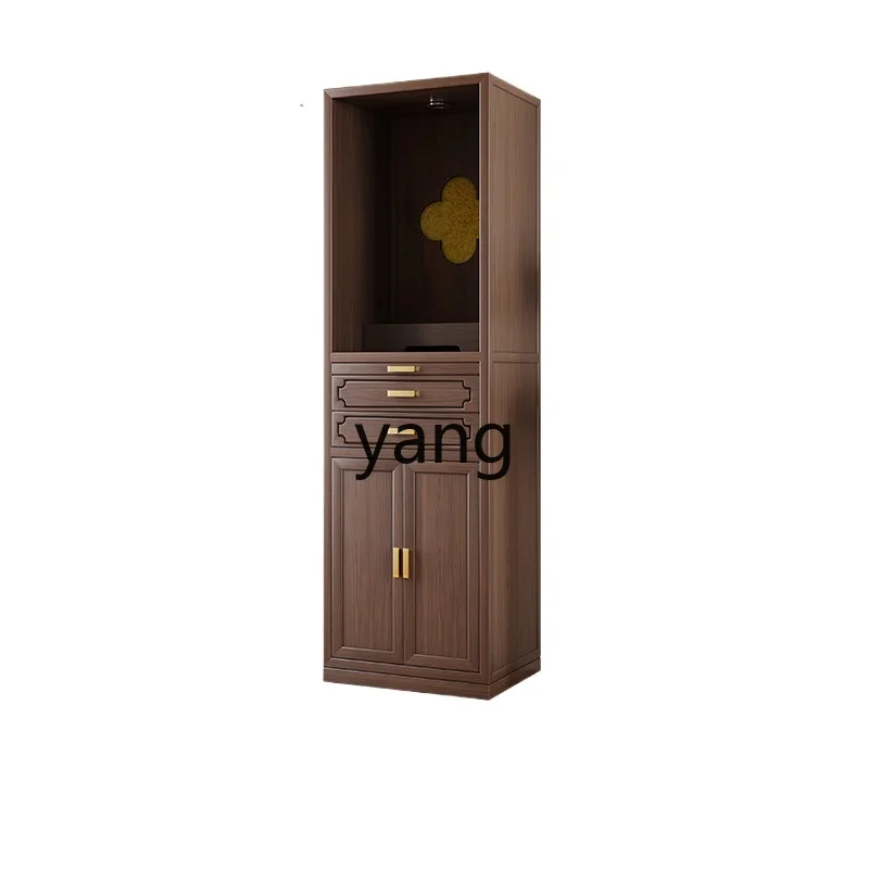 

Yjq Black Walnut Solid Wood Double Pumping Clothes Closet Modern Light Luxury Household God of Wealth Guanyin Altar