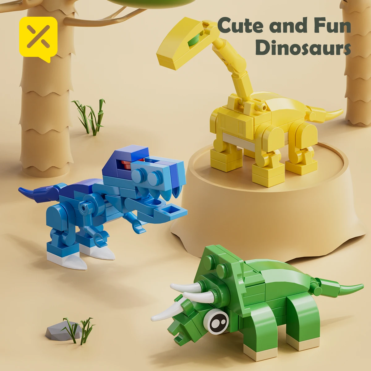 DIY Creative Dinosaur Series Children's Creative Block Model Toys Animal Puzzle Puzzle Building Blocks Boys Girls Birthday Gift