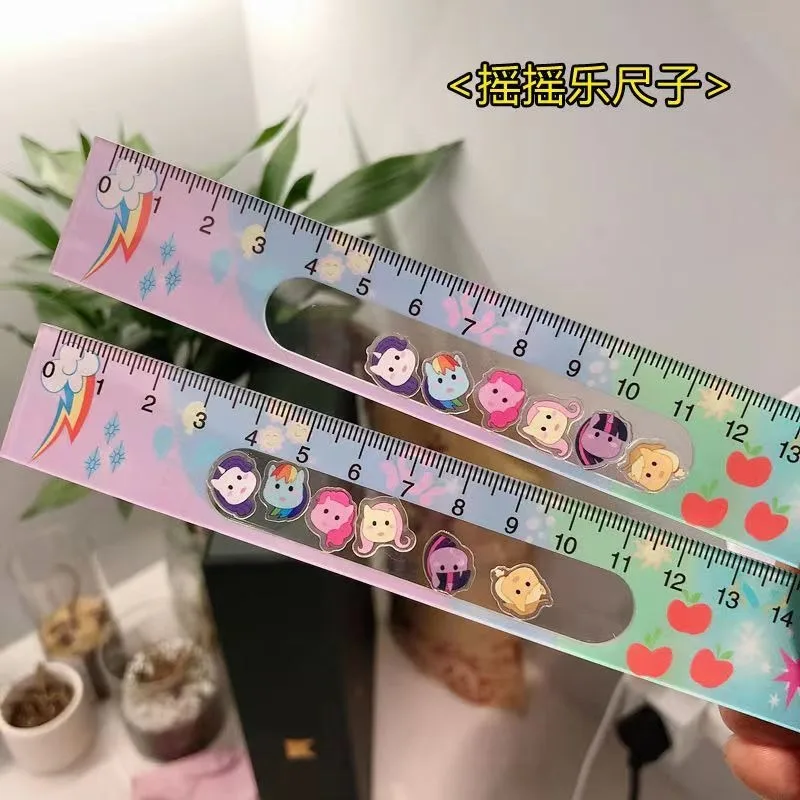 My Little Pony Cute Cartoon Rocker Ruler Fashionable High-looking Student Ruler 15cm Drawing Acrylic Ruler Student Stationery