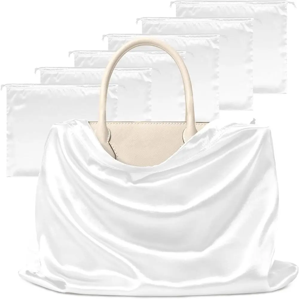 Reusable Silky Satin Dust Bags Large Capacity Handbag Drawstring Bag Shoes Clothing Storage Shoes Boots Dustproof Bags