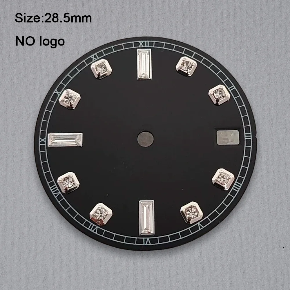 New Nh35 Dial No Logo 28.5mm Diamond Blank Dial For NH35 Movements Custom Logo Watch Dials Hands Accessories Repair Tools