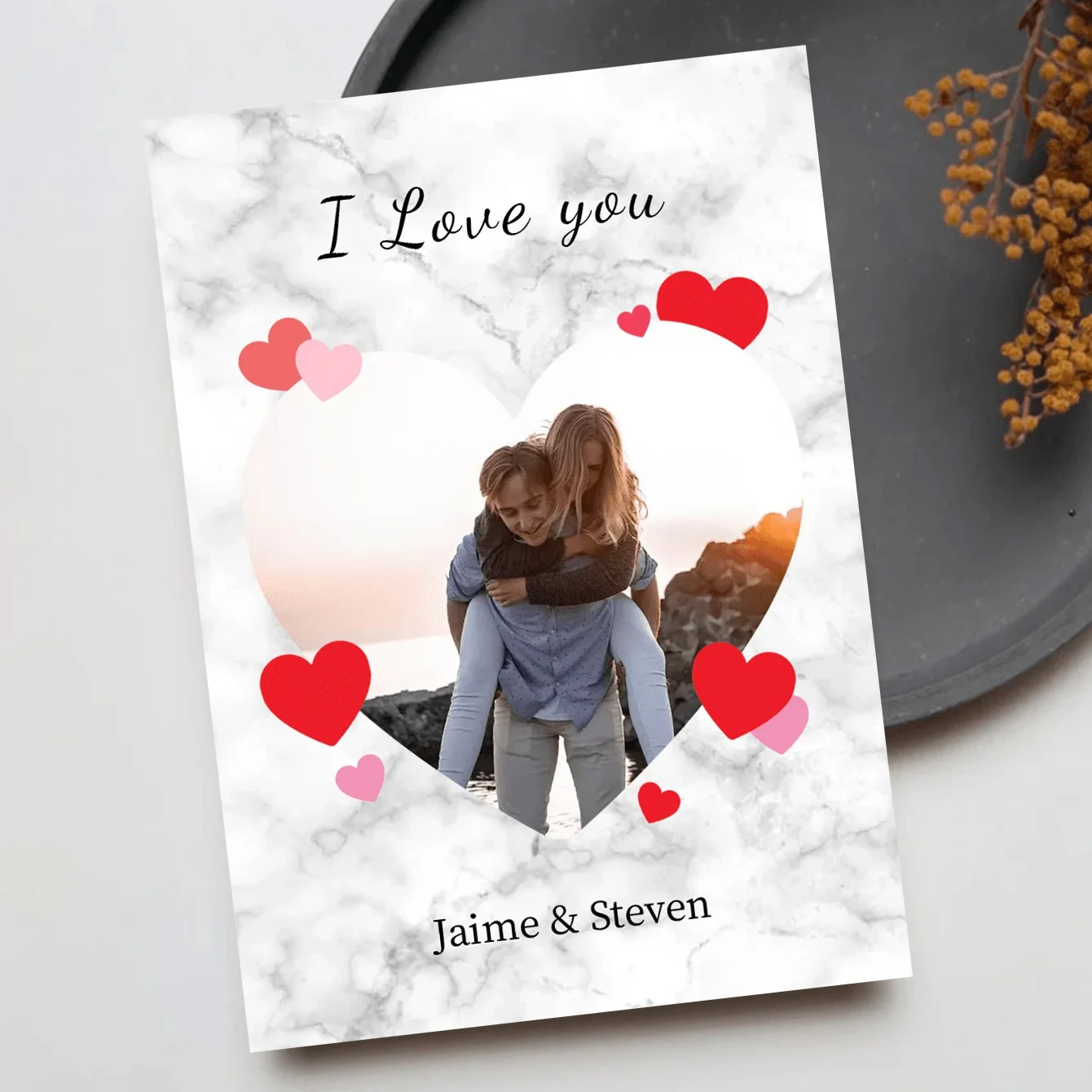 Personalisierte Grußkarten mit Bildern und Text, mit individuellem 'ICH LIEBE DICH' - Perfekt für Hochzeiten, Jahrestage, Geburtstage – Detail 7
