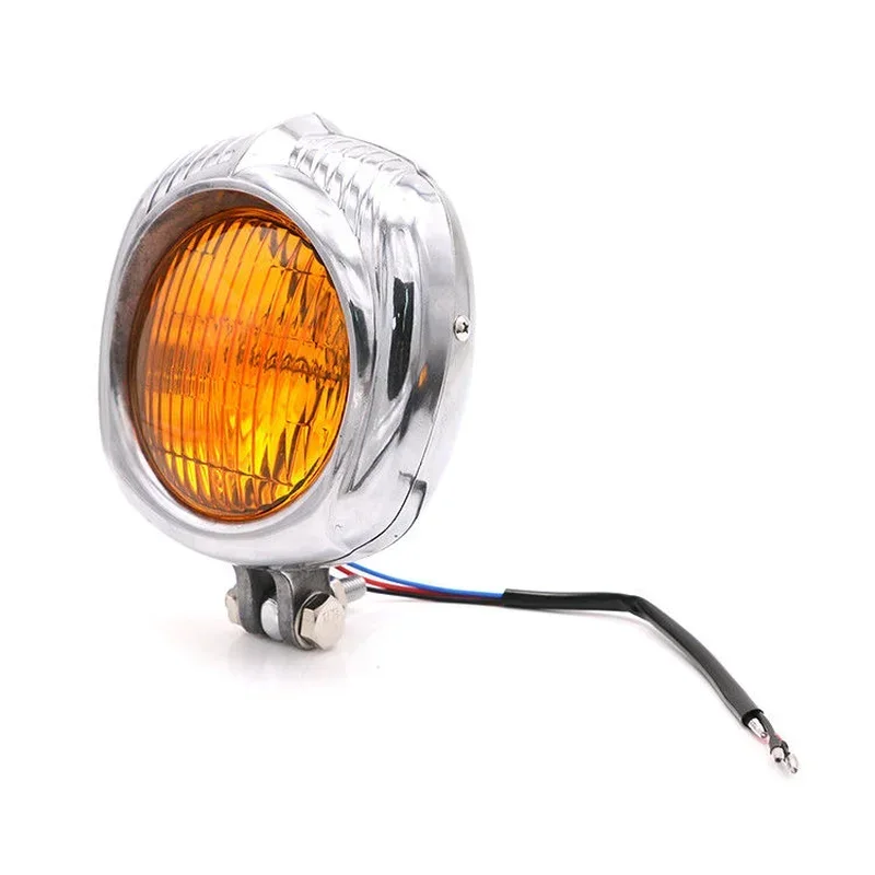 Universal Retro Vintage Polishing Headlight Lamp For Cafe Racer Touring Scooter