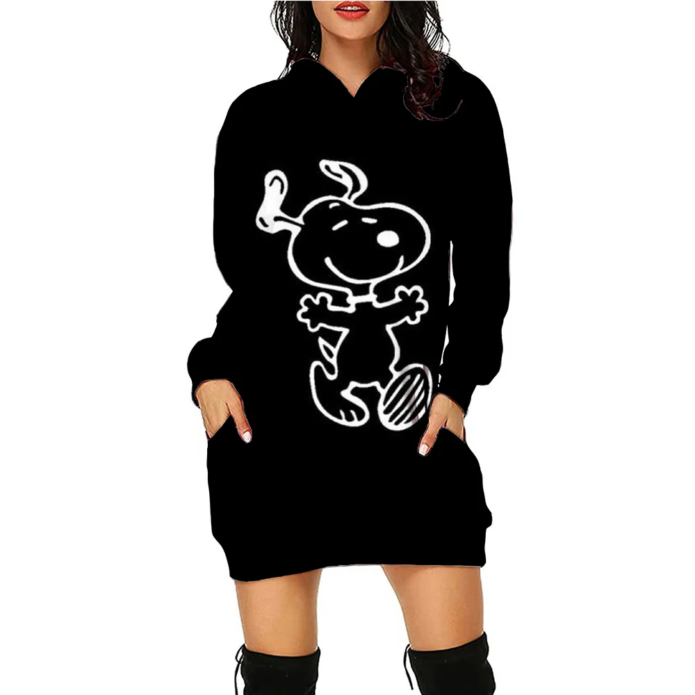 Snoopy Kawaii Women's Hoodies Dress Pullovers Youthful Woman Clothes High Quality Lovely Streetwear 3D Print Leisure Y2k New