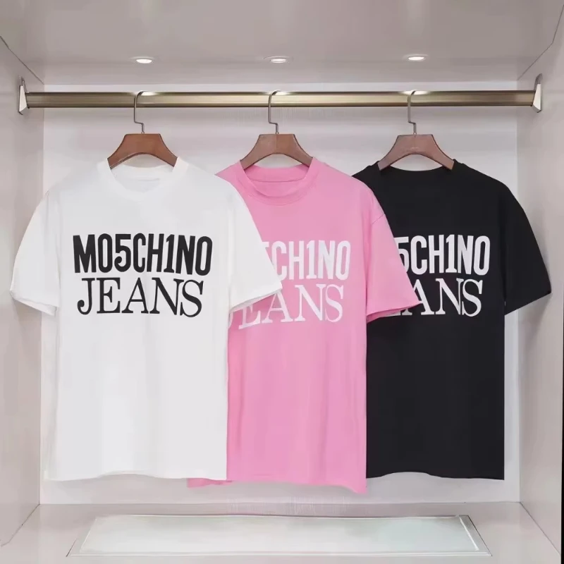 

2025 Summer New oversized letter print T-shirt soft cotton street men and women retro loose short-sleeved