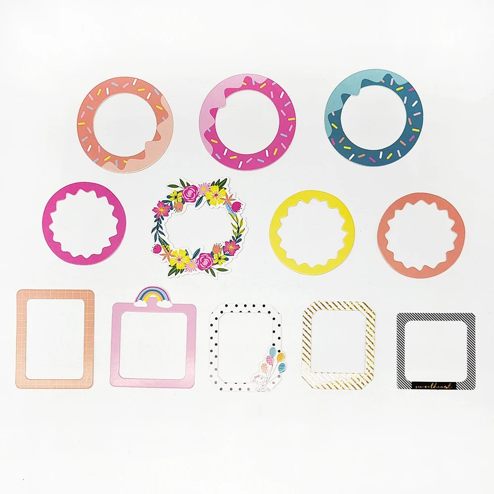 Creative Path Hollow Scrapbooking-Rahmenaufkleber, quadratisch, rund, Deko, dicker Kartonrahmenaufkleber für Bastelarbeiten, Planer, Journaling – Detail 26