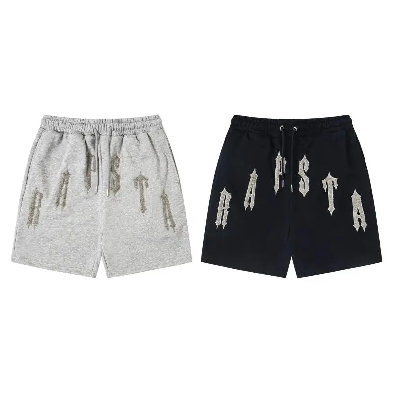 Amerikaanse High Street Retro Trend Casual Zomer Letterborduurwerk Rechte string Camouflage Vijfkwart orts