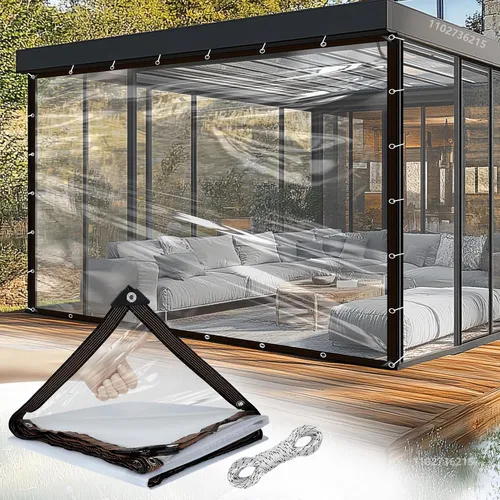 Lona transparente de tela de sombreado a prueba de lluvia, cubierta de lona impermeable ligera, tela transparente a prueba de lluvia