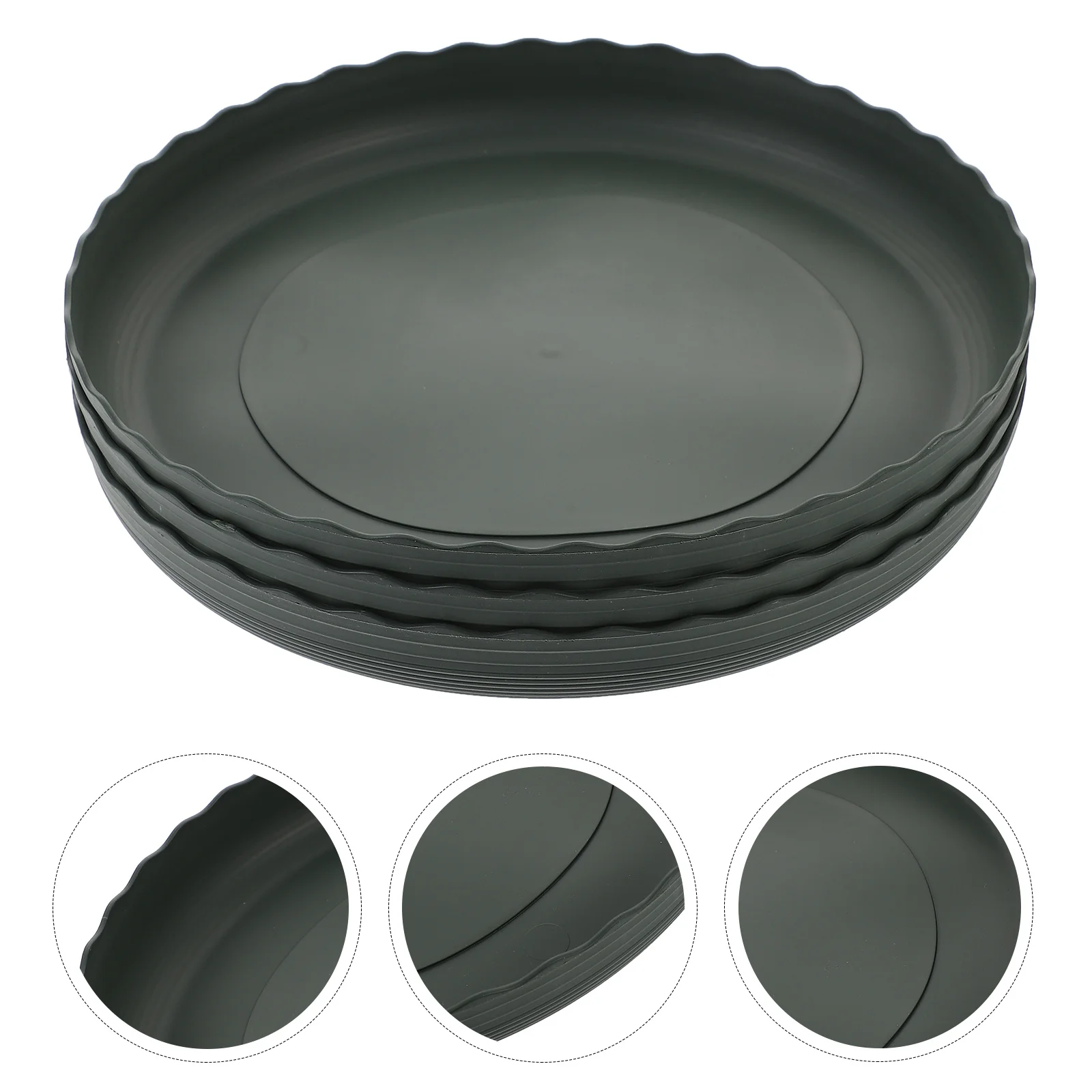 

3pcs Plastic Plant Tray Round Drip Tray For Bonsai Succulents Flat Bottom Non-Slip Base Garden Balcony Flower Pot Saucer