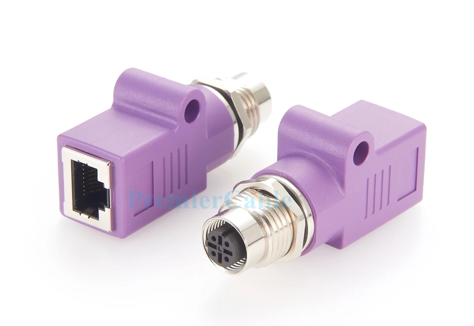 Profinet M12 4-Pin D-Code auf RJ45 Cat5 Ethernet-Durchgangsbuchse Schottmontage Rundsteckverbinder für EtherCAT, Sensor – Detail 5