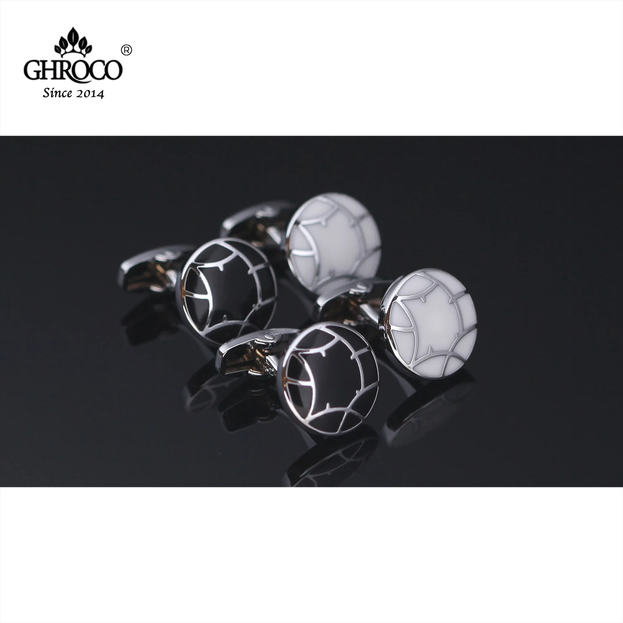 

GHROCO High Quality Exquisite Round Epoxy French Shirt Cufflinks Fashion Luxury Gifts Business Men and Women Groomsmen Best-men