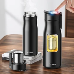FANJANE Thermos Bottle Cup with Magnetic Tea Infuser Coffee 316 Stainless Steel Vacuum Bottle Keep Cold Hot Travel Business Gift