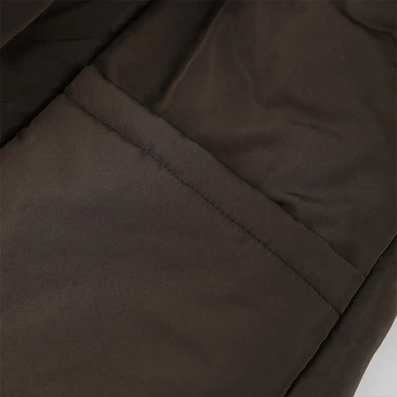 Damen Gefütterte Jacken V-Ausschnitt Langarm Schnürung Übergroße Mäntel Herbst Winter Damen Mantel mit Taschen Einfarbig Locker Geschnitten Schicke Neue Oberbekleidung – Detail 8
