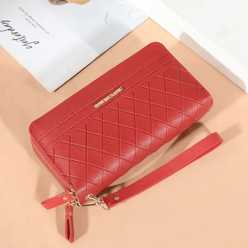 Long Women\'s Wallet Female Purses Tassel Coin Purse Card Holder Wallets Double Zipper Pu Leather Clutch Luxury Money Phone Bag