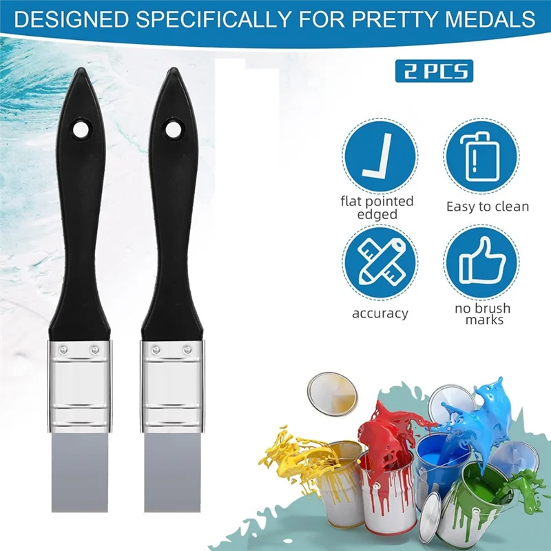 

AB46-2 шт., силиконовая кисть для рисования, инструмент для формирования цвета, плоская гибкая акриловая кисть, художественные инструменты, кисти для рисования (1 ширина дюйма)