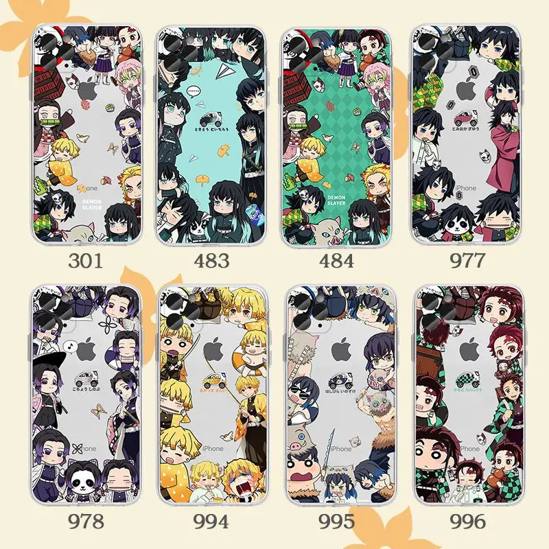 Demon Slayer Tokitou Muichirou Rengoku Kyoujurou Mobile Phone Case Anime Cartoon Mobile Phone Protective Cover Anti-fall Kawaii