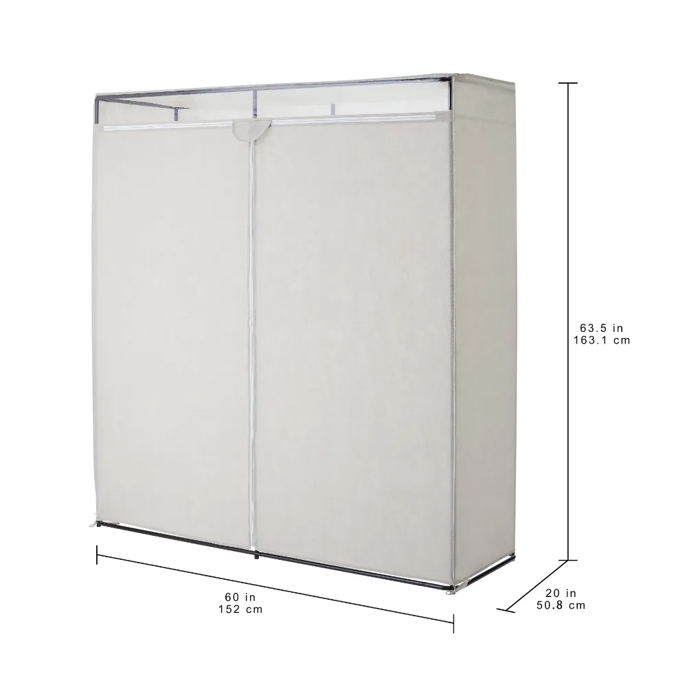 Mainstays Single Steel Tier Zippered Extra Wide Clothes Closet, 60