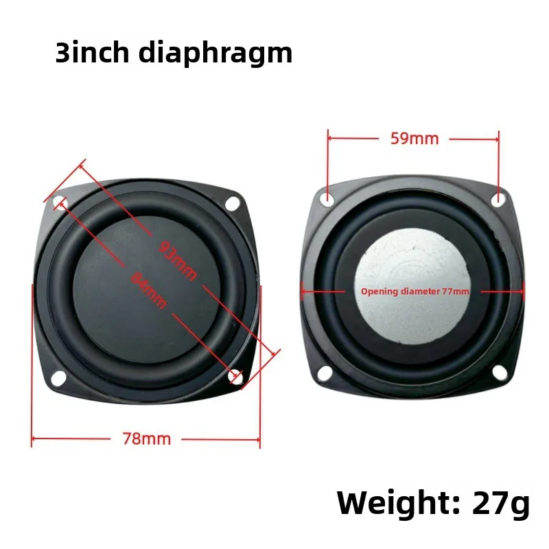2 3 4 Inch Bass Radiator Passief Diafragma met Beugel Lage Frequentie Vibrator voor Speaker Subwoofer Upgrade 6 STUKS/SET