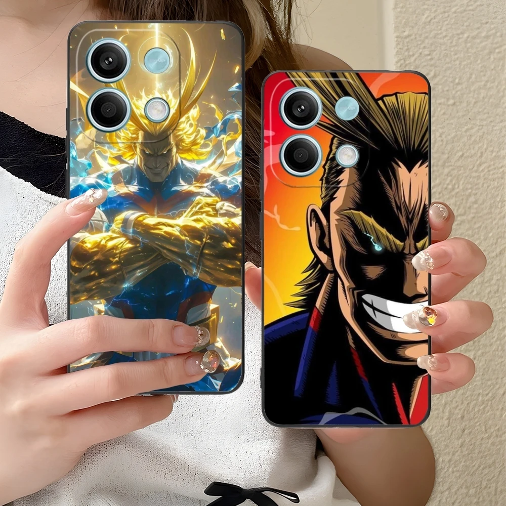 Hero All Might Mobile Cell Phone Case for Xiaomi Redmi 13 13C 12 12C 10 10C A1 A2 A3 Plus 5G Black Soft Phone Cover Shell