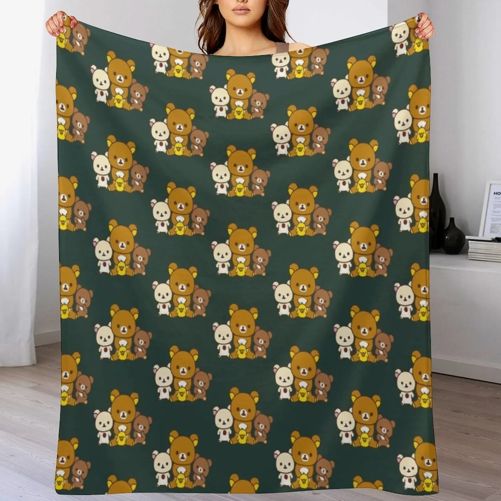 Rilakkuma Farm Throw Blanket Versatile Cozy Throw Blanket for All Occasions