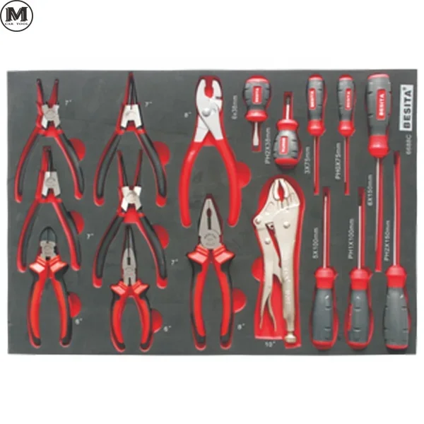 Auto repair tools with tool trolley set