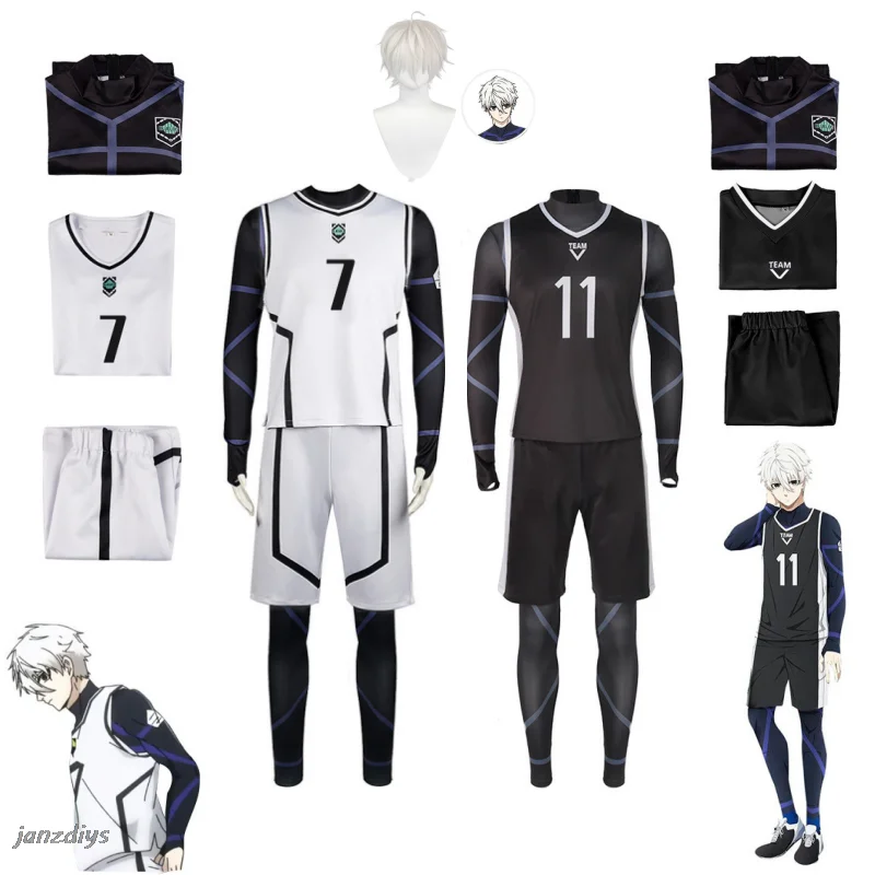 Anime Blue Lock Cosplay Nagi Seishiro Isagi Yoichi Chigiri Rensuke Kunigami Bachira Megur Jumpsuit Football Club Sportswear Wig