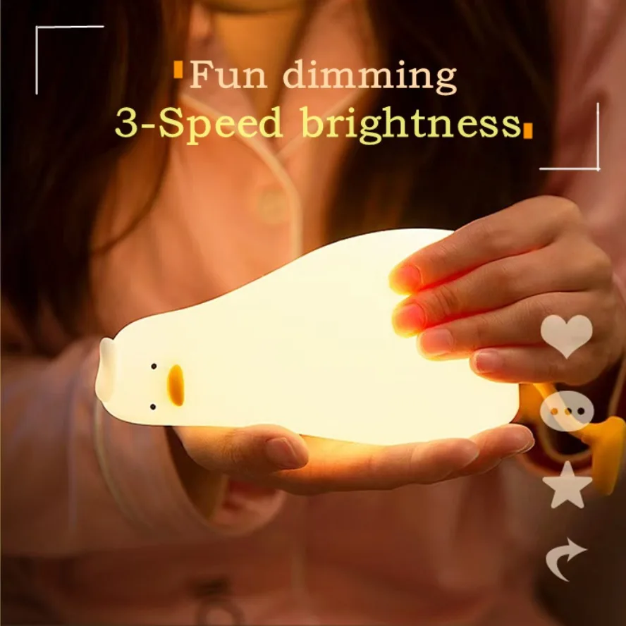 

Регулировка крана, светодиодная силиконовая лампа Squishy Duck, детский ночник, перезаряжаемый детский праздничный подарок, креативная спальня для сна