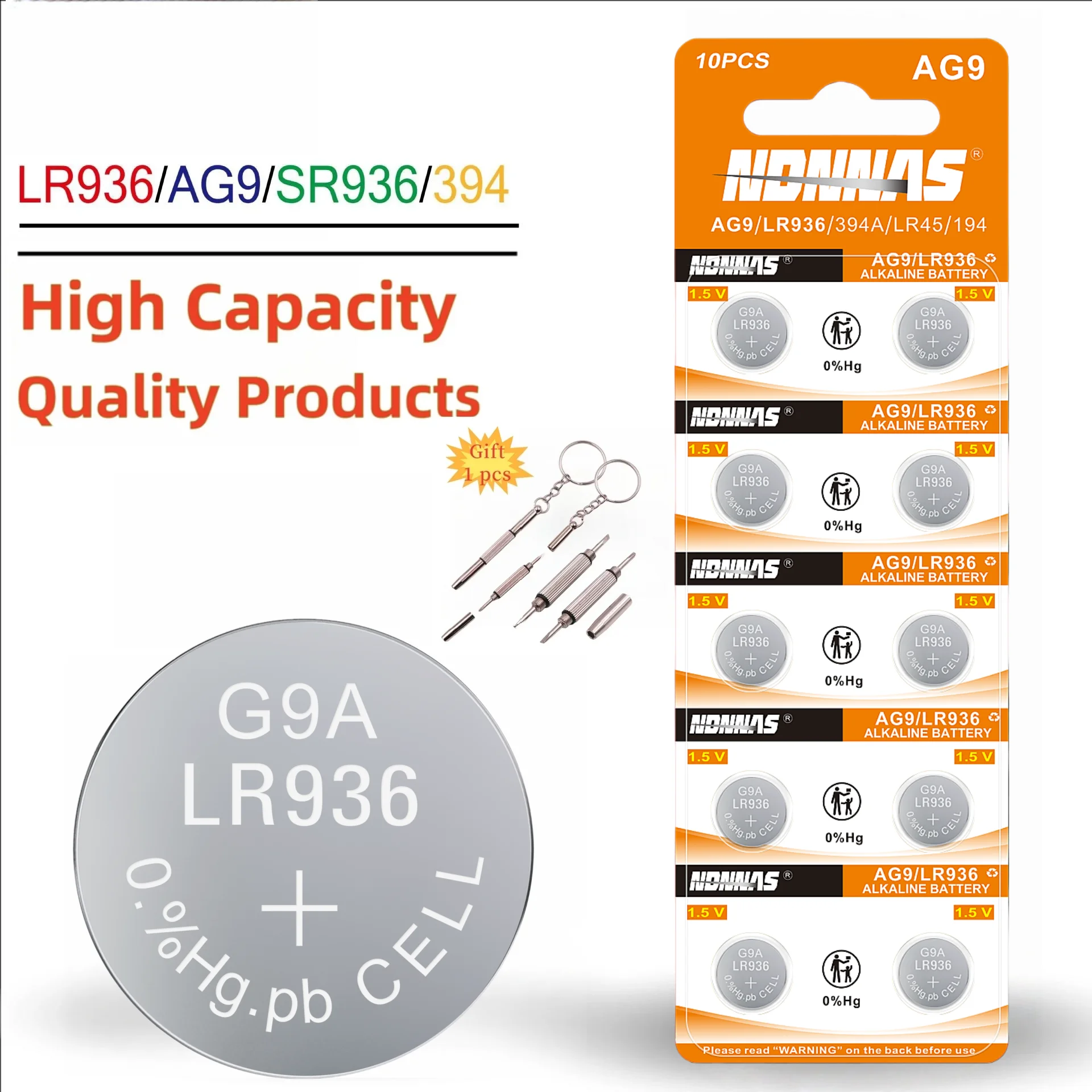 AG9 SR936SW/394 Batteries 1.55V Alkaline Button Cell Battery Ideal for Hearing Aids, Watches, Calculators, Thermometer, Toys Ect