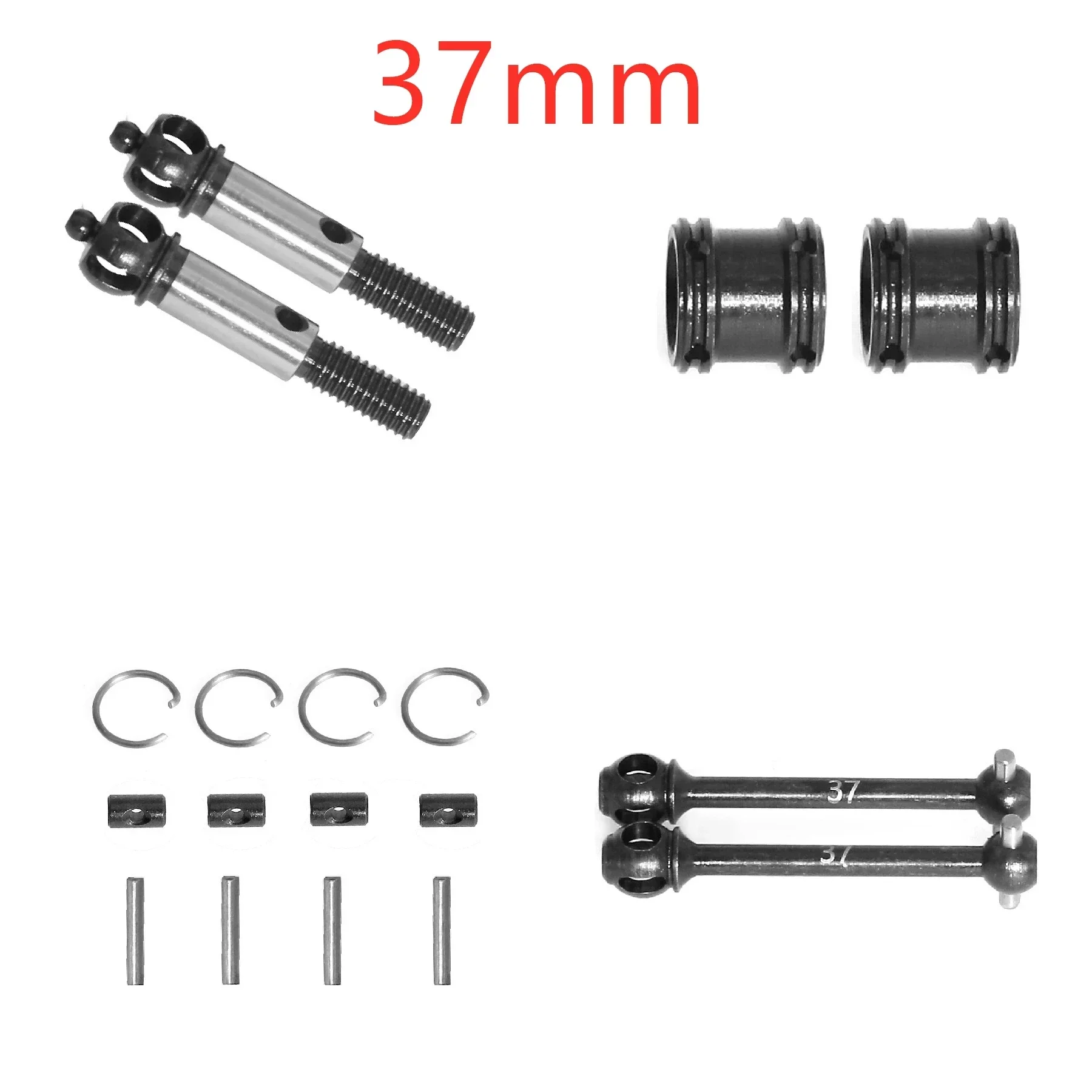 Metal Drive Shaft CVD Driveshaft 37mm 39mm 42mm Dogbone Set for Tamiya TT02 XV01 XV02 RC Car Upgrade Parts Accessories