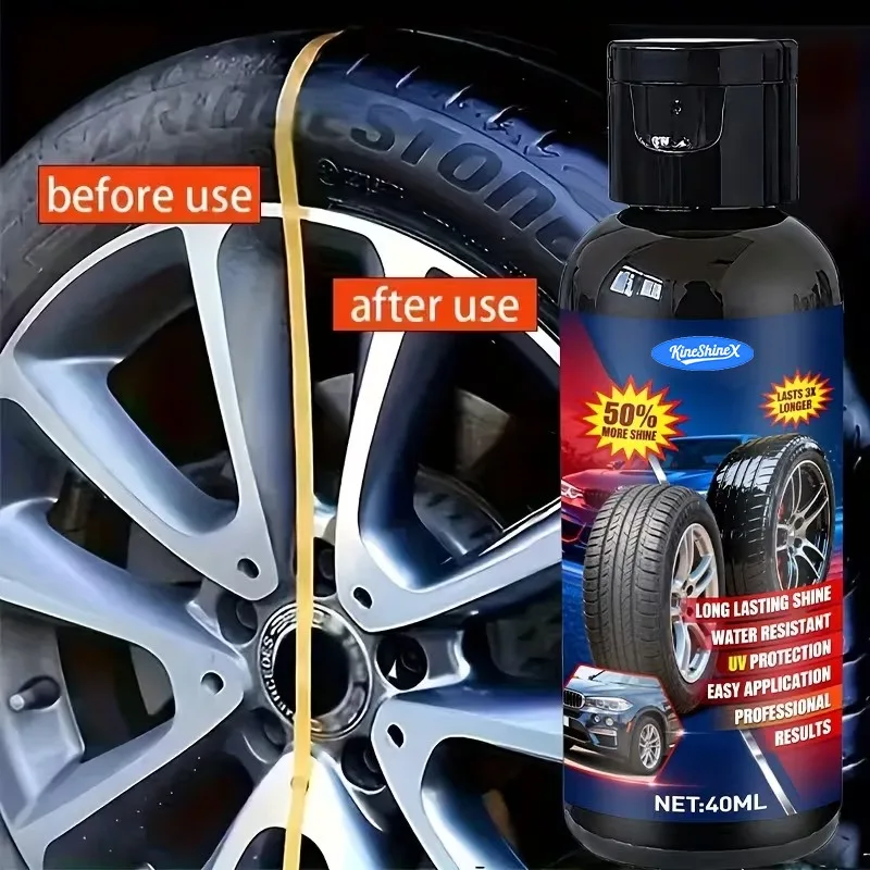 Special Tire Shine Wax for Automobiles, Blackening, Long-Lasting Maintenance, Anti-Aging Tire Glaze for Tire Renovation
