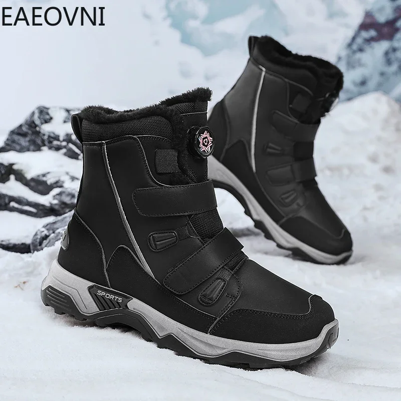 Men's Boots Couple Boot Fashion High Tops Men Winter Shoes Velvet Thickening Classic Thick Bottom EAEOVNI Popular Male Shoe Hot