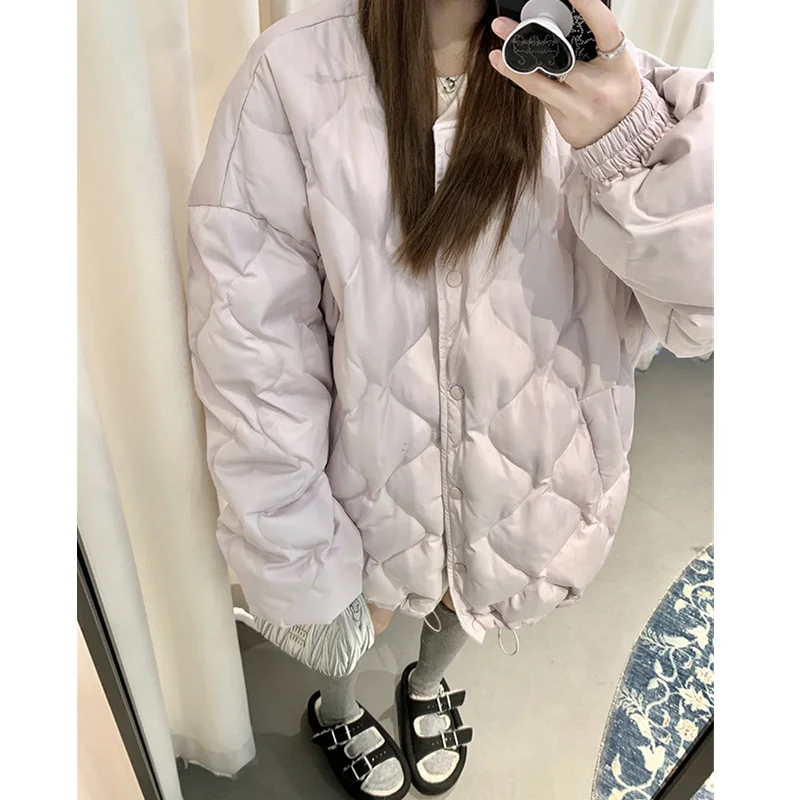 2024 Winter Women's Down Puffer Jackets Baggy Thickening Warm Oversize Korean Long Clothing Boutique Clothes Cotton Padded Coats