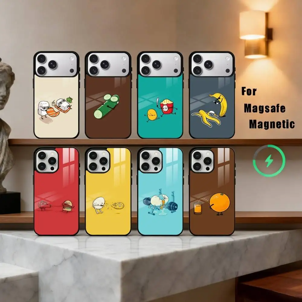 

F-Funny Food Fancy art Phone Case For iPhone17,16,15,14,13,12,11 Plus,Pro Max Magnetic For Magsafe Wireless Charging