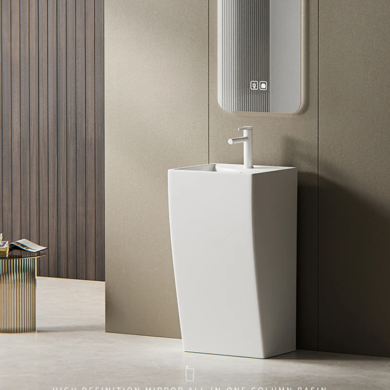 Column Basin Light Luxury Column Type Wash Basin Toilet Floor standing Ceramic Integrated Table Basin