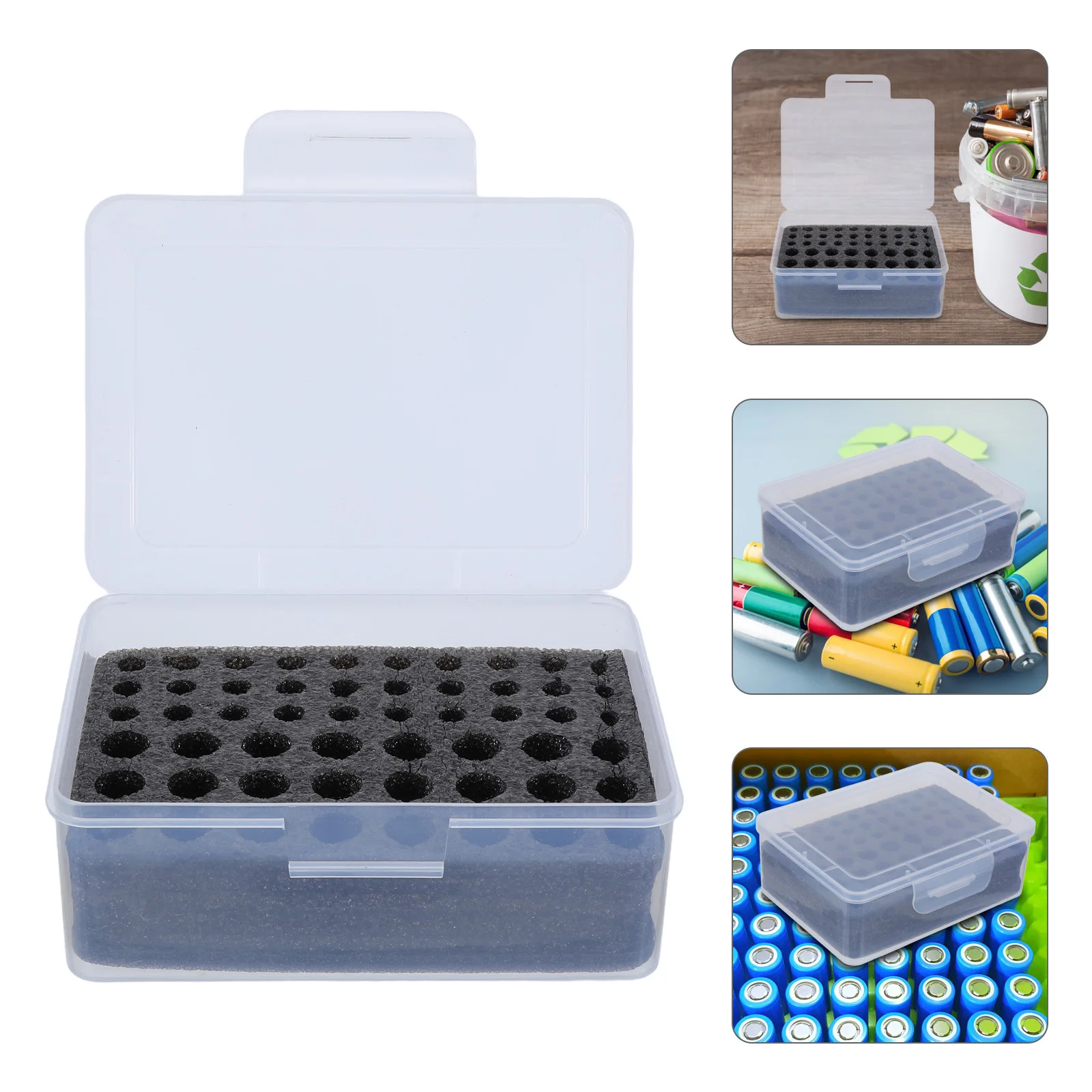 

Storage Box For Aa Aaa Batteries Transparent Stackable Plastic Organizer With Foam Inserts Dustproof Waterproof