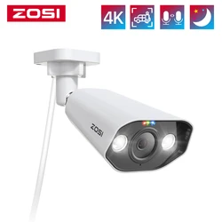 Telecamera IP ZOSI 5MP 8MP telecamera di sicurezza PoE esterna aggiuntiva telecamera di sorveglianza Video CCTV domestica a colori Audio bidirezionale