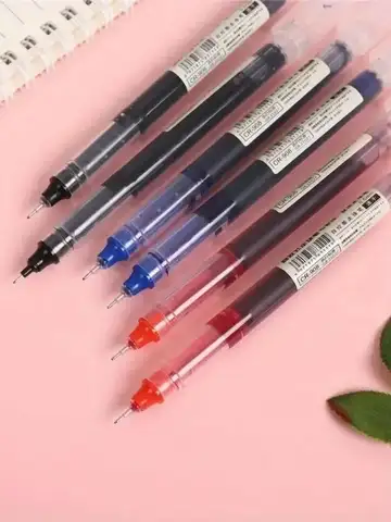 10Pcs/set High Quality Needle Type Gel Pens Straight Liquid Ballpoint Pen Kawaii Stationery School Office Supplies Writing