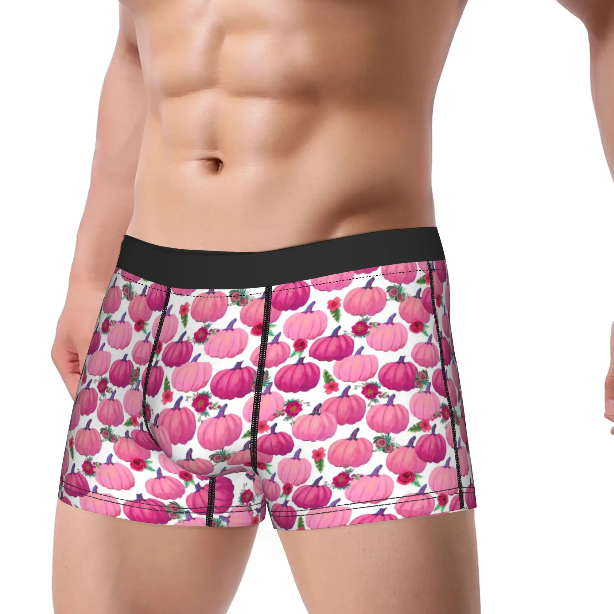 Men's Cartoon Halloween Ghost Pumpkin Long Underwear  Printed Boxer Briefs Shorts Panties Male Soft Underpants M-XXL