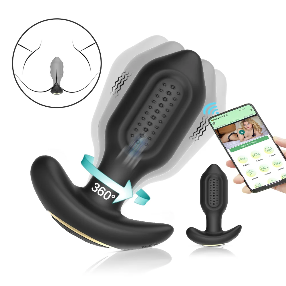 Vibrador con Control inalámbrico por aplicación para hombre y mujer, juguete sexual giratorio para estimulación del clítoris, masaje Anal, producto