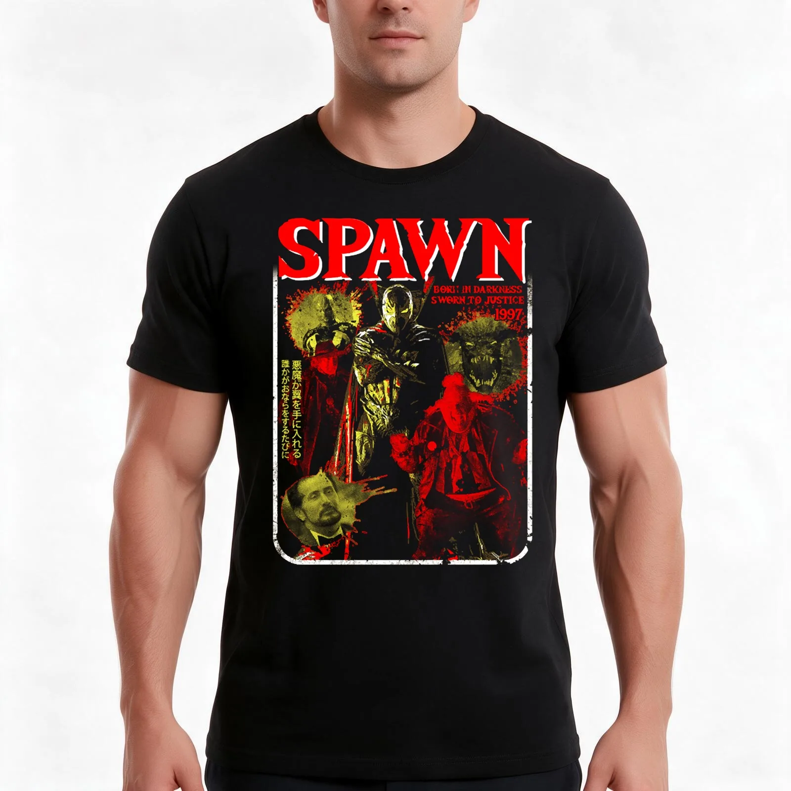 Spawn - Born In Darkness T-Shirt Summer Casual Cotton Tee Oversized Streetwear Tops Vintage Graphic Print Unisex Men Women