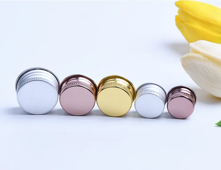 500pcs/pack 18/20/24/28R Aluminum Screw Cap Makeup Lid Cover for Plastic PET PP Aluminum Bottles Cosmetic Package Accessory