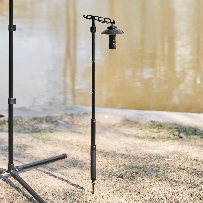 Outdoor Camping Ground Nail Lightweight Aluminum Alloy 1/4 Threaded Light Stand Ground Plug Mini Portable Bracket for Hiking Use