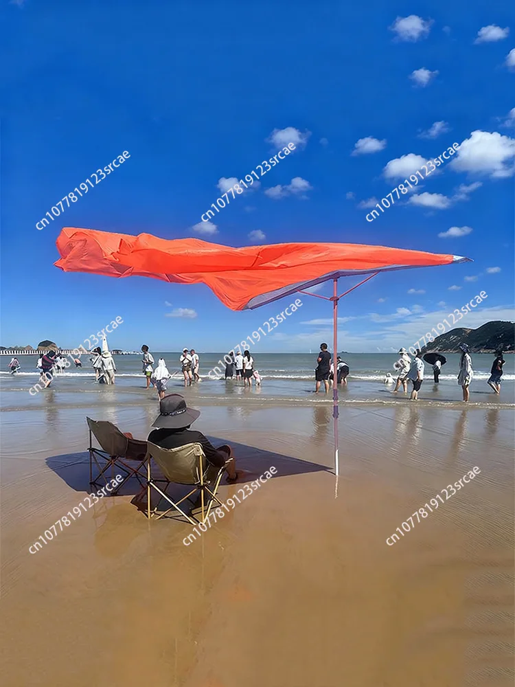 Wind-powered Seaside Canopy Free Lawn Awning Beach Umbrella Portable Quick-opening Sunscreen Beach Tent - view 4