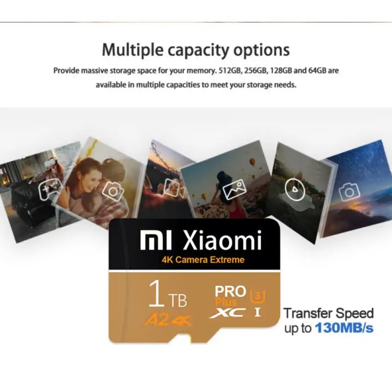 Xiaomi u3 a2 micro tf cartão de memória flash sd 2tb 130 mb/s UHS-I cartão sd 1tb v30 dispositivos de armazenamento móvel 512gb 256gb 128gb para telefone