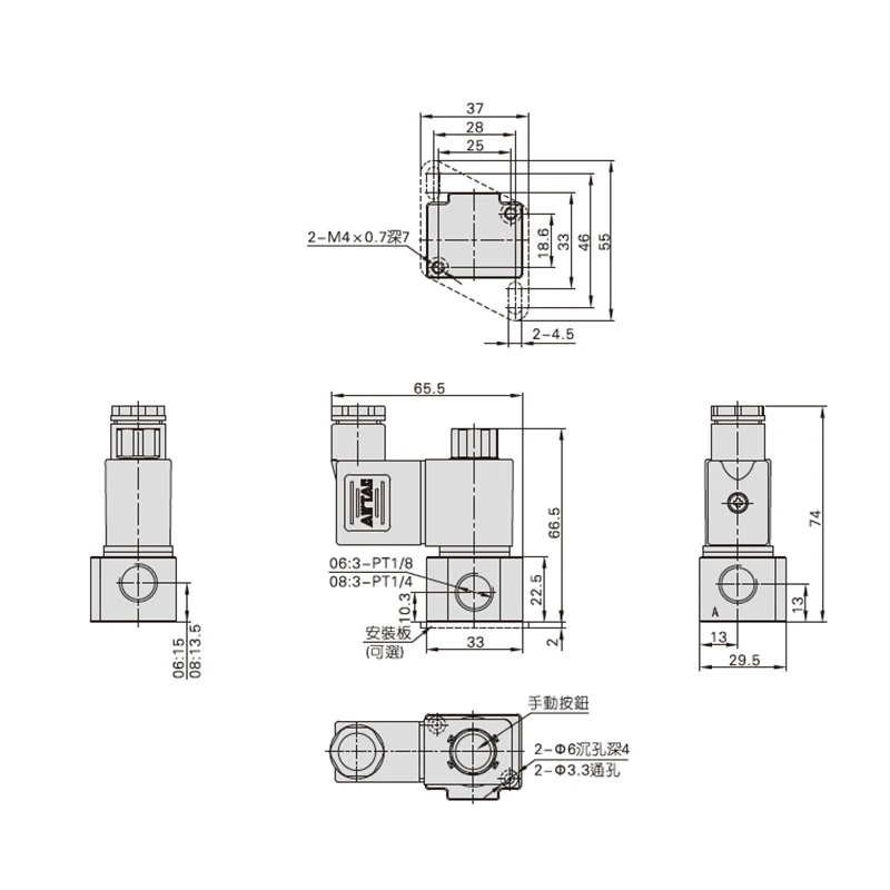 3V2-06-NC 3V2-08-NO Vakuum-Magnetventil Direktwirkendes Ventil Unterdruck-Umschaltventil Hochfrequenz – Detail 6