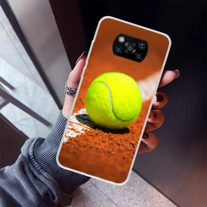 Tennis Sport Phone Case For Xiaomi Poco X6 X5 X3 Nfc X4 GT M5S F6 F5 Pro M3 F3 F2 F1 M4 F4 5G Soft TPU Back Cover X5 X3 Nfc X4 G