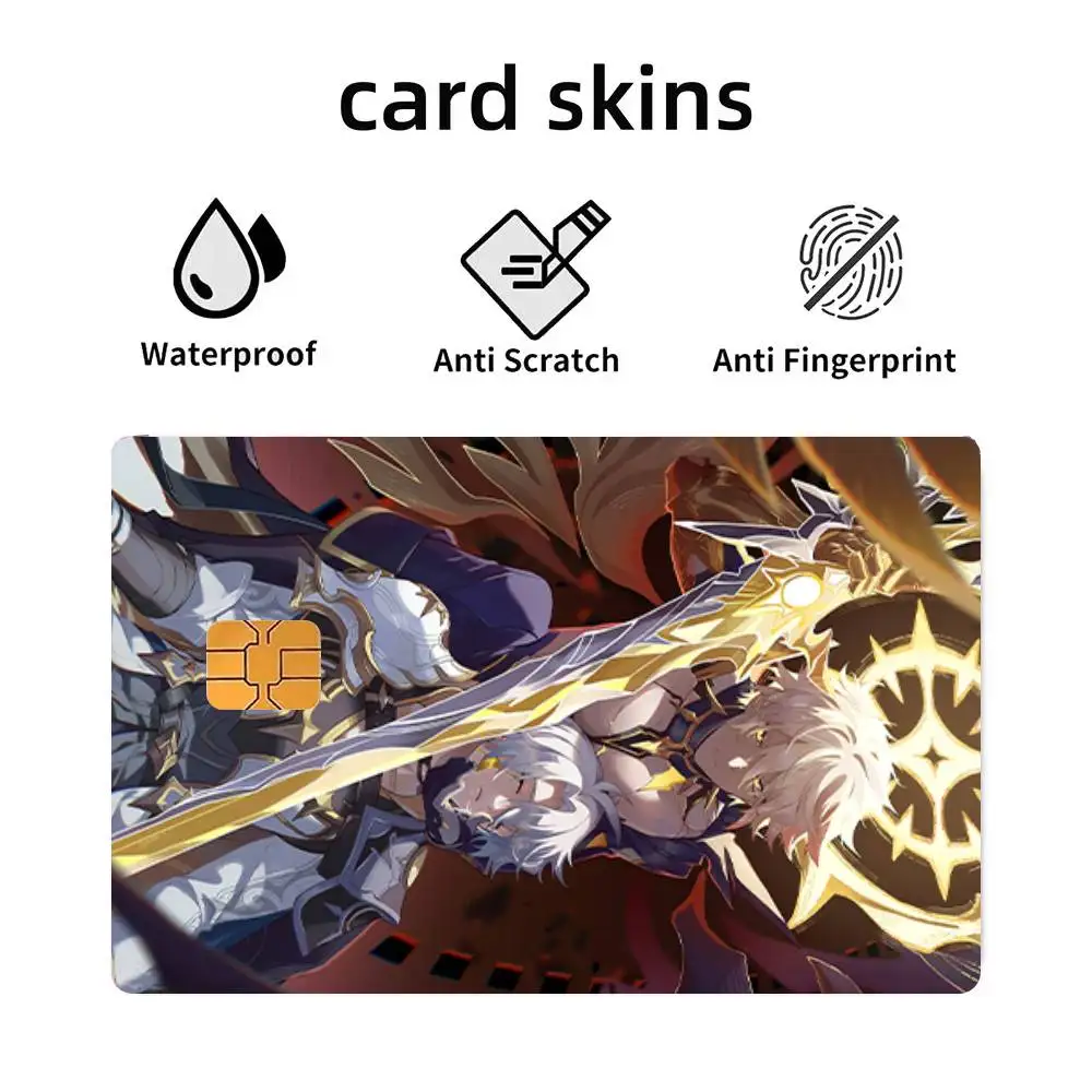 Game Honkai Star Rail Phainon 4pcs 1Set Funny Shell On Off Ultra Thin No Fade Sticker Skin Cover Film For Debit Credit Card