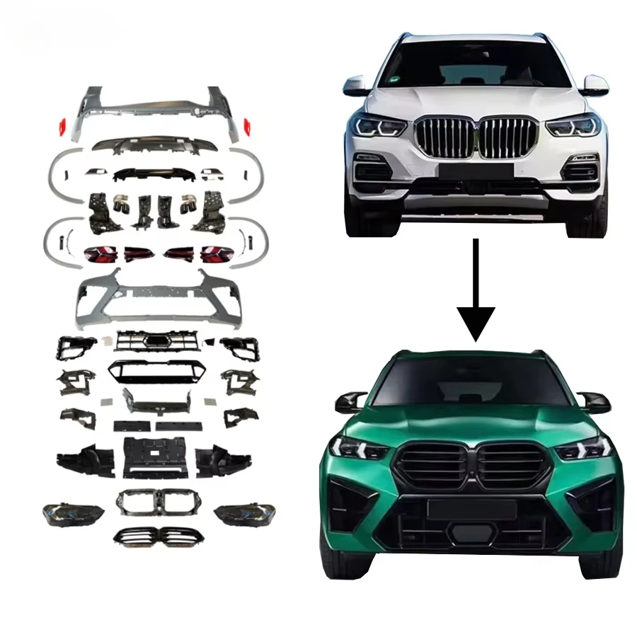 

Обновление X5 G05 F95 X5M LCI Style Body Kit 2018, АВТОМОБИЛЬНЫЕ ЗАПЧАСТИ, светодиодная лампа, передний спойлер, диффузор для бампера, выхлопной системы